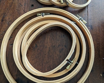 Wood Embroidery Hoops Lot of 8