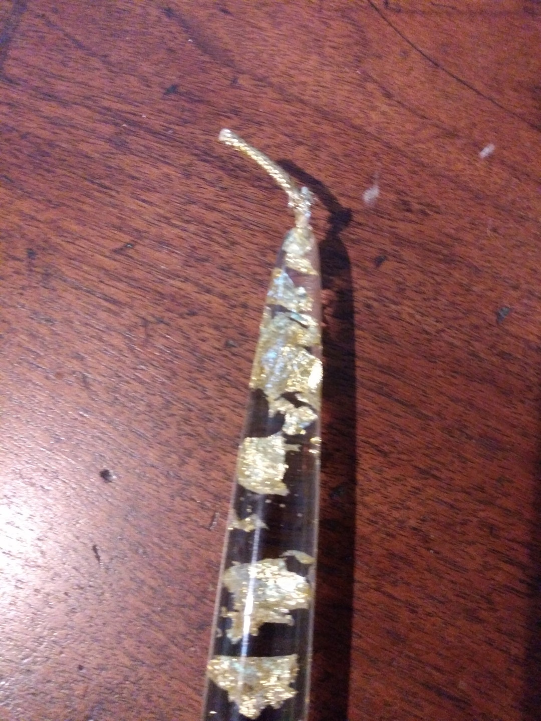 Vintage Lucite Gold Flake Tall Candle Etsy