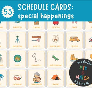 Special Event Schedule Cards | Mix & Match | Printable | Customizable Daily Routine for Toddlers, Preschoolers, Kids, Communication Tool