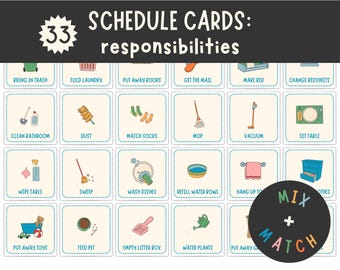 Visual Schedule Cards: Customizable Daily Routine, Kids Communication Tool (Printable PDF)