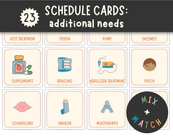 Additional Needs Schedule Cards: Visual Routine, Autism & ADHD (Printable PDF)