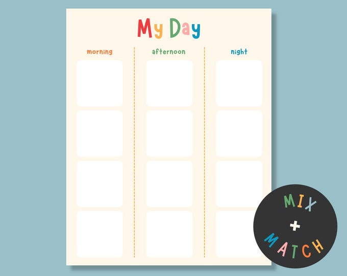 Customizable Daily Routine Visual Templates Customizable Kids Daily Routine Chart: Visual Schedule, Communication ...