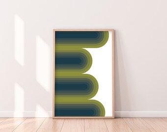Blue and Green Cool Gradient Dramatic Abstract Printable Wall Art Print Decor - digital FILE DOWNLOAD