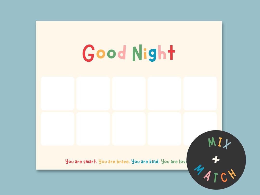 Night Routine Chart: Customizable Visual Schedule for Kids (printable ...