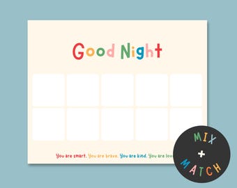 Night Routine Chart: Customizable Visual Schedule for Kids (Printable PDF)