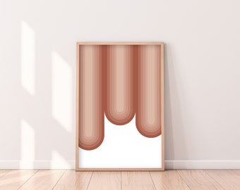 Blush Pink Warm Gradient Dramatic Abstract Printable Wall Art Print Decor - digital FILE DOWNLOAD