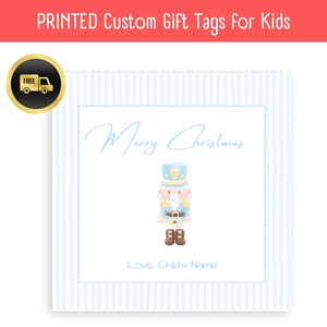 PRINTED Christmas Gift Tags for Kids, Holiday Gift Tag with Name, Custom Holiday Gift Tags, Christmas Gift Tag Set, DIY Gift Tag for Kids