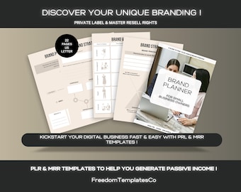 Branding and Marketing Planner PLR, Small Business Planner Canva, Brand Planner editable resell rights, Swot analysis,Passive Income canva