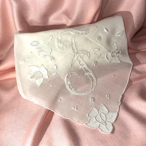 Lavender Sachet Made from an Vintage Initial F Handkerchief Bridal Wedding Bridesmaid Party Housewarming Hostess Gift