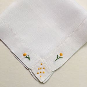 Vintage White Embroidered Bridal Hanky - Hankie Handkerchief