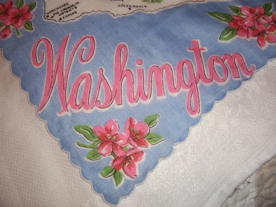 Vintage Washington Hanky from the 1950s - Handkerc