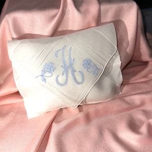 Lavender Sachet Made from an Vintage Initial H Handkerchief Something Blue Bridal Wedding Bridesmaid Party Housewarming Hostess Gift