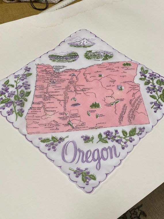 Vintage Oregon Hanky - Handkerchief Hankie - image 2