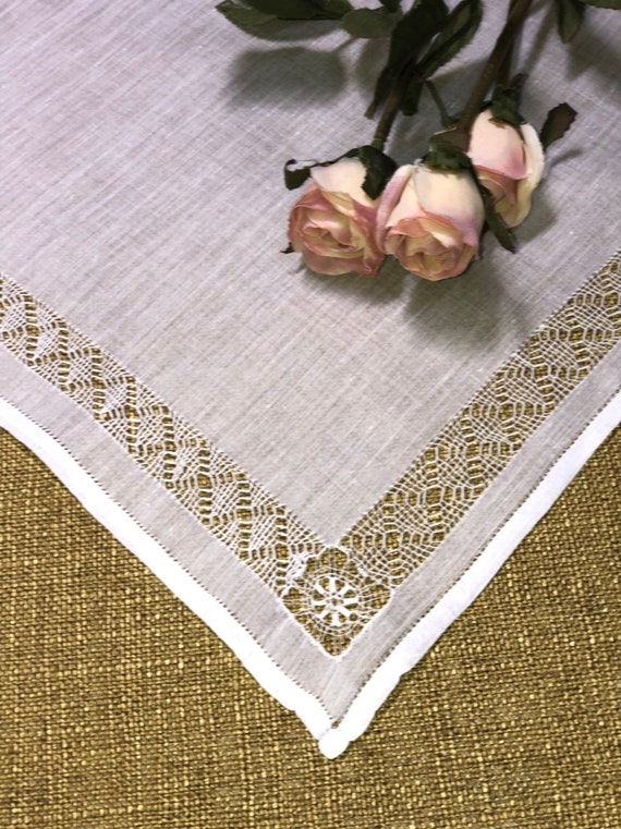 Vintage White Bridal Hanky - Hankie Handkerchief