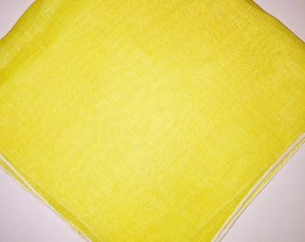 Vintage Yellow Hanky - Hankie Handkerchief