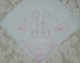 Vintage initial H Hanky Hankie Handkerchief