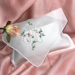 Lavender Sachet Made from an Initial N Handkerchief Something Blue Bridal Wedding Bridesmaid Party Housewarming Hostess