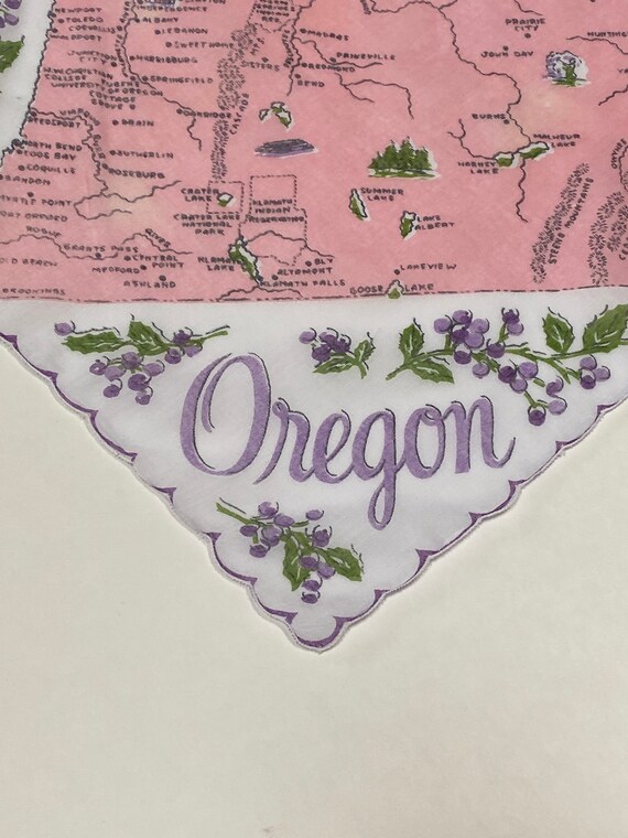 Vintage Oregon Hanky - Handkerchief Hankie - image 4