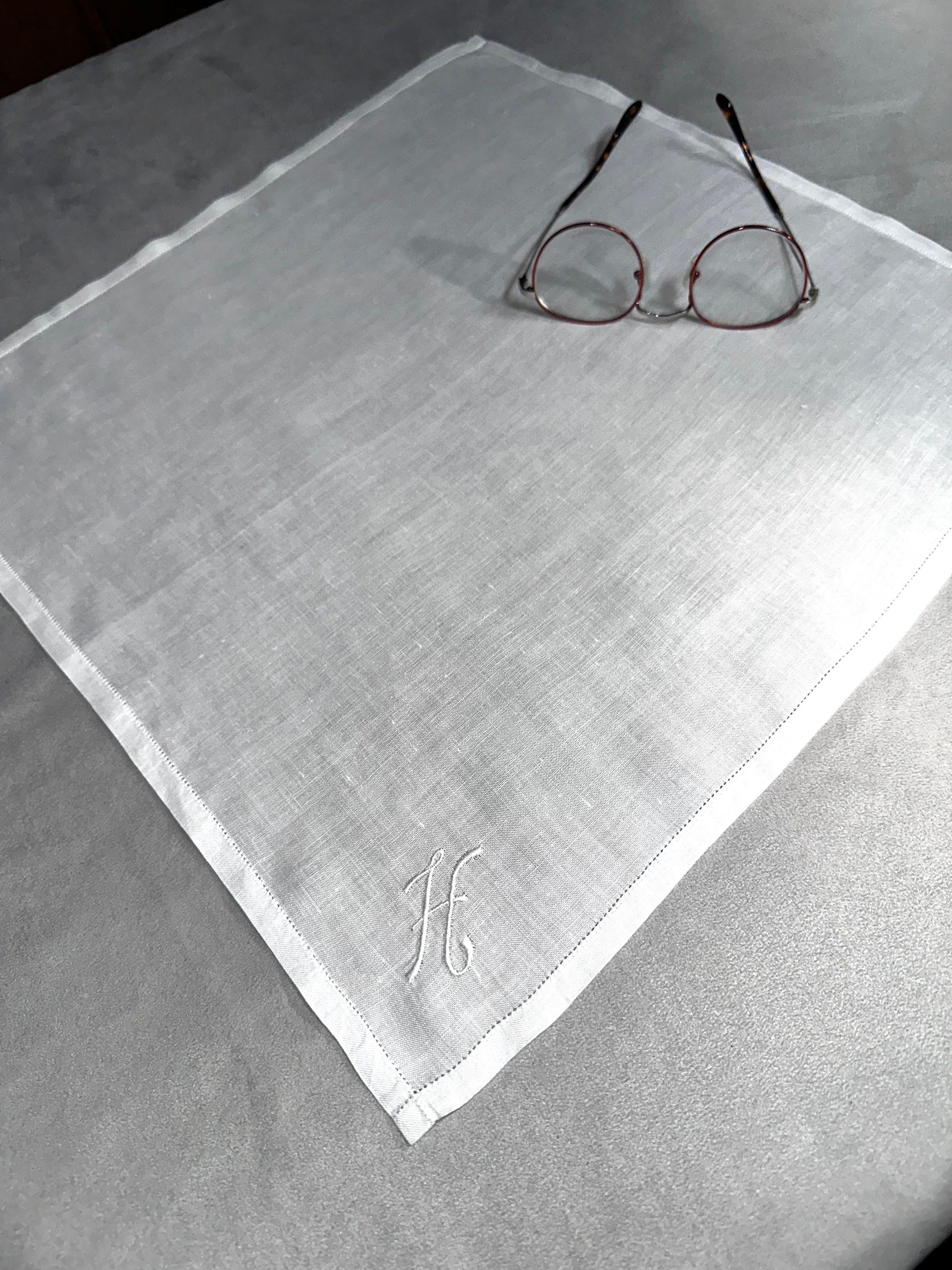 Vintage Initial H Handkerchief for a Gentleman Hankie Handkerchief