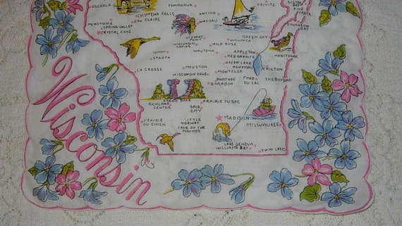 Vintage Wisconsin Hanky - Handkerchief Hankie - image 4