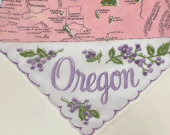 Vintage Oregon Hanky - Handkerchief Hankie