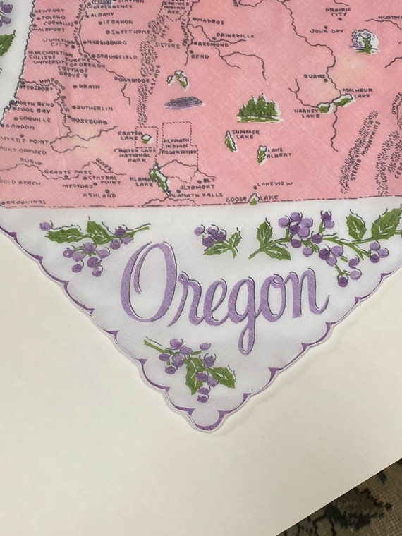 Vintage Oregon Hanky - Handkerchief Hankie - image 1