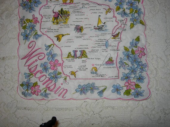 Vintage Wisconsin Hanky - Handkerchief Hankie - image 3