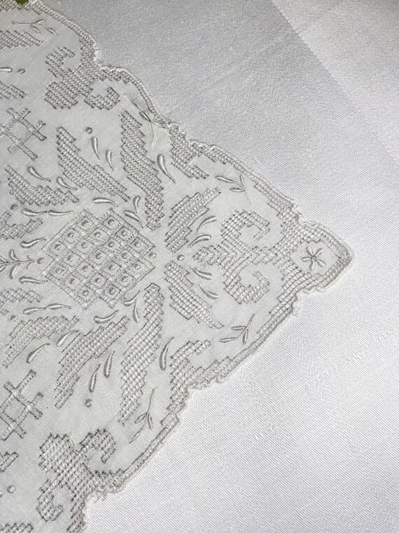 Vintage White and Gray Heavily Embroidered Bridal… - image 5