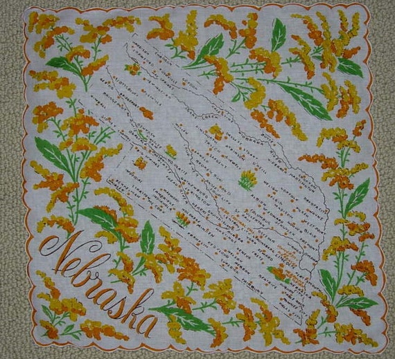 Vintage Nebraska State  Hanky - Handkerchief Hank… - image 2