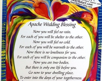 APACHE WEDDING BLESSING 8x11 Inspirational Poster Bride Groom Family Home Decor Anniversary Love Sayings Heartful Art by Raphaella Vaisseau