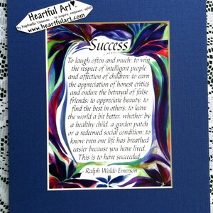 EMERSON SUCCESS 8x10 Inspirational Quote Motivational Print | Etsy