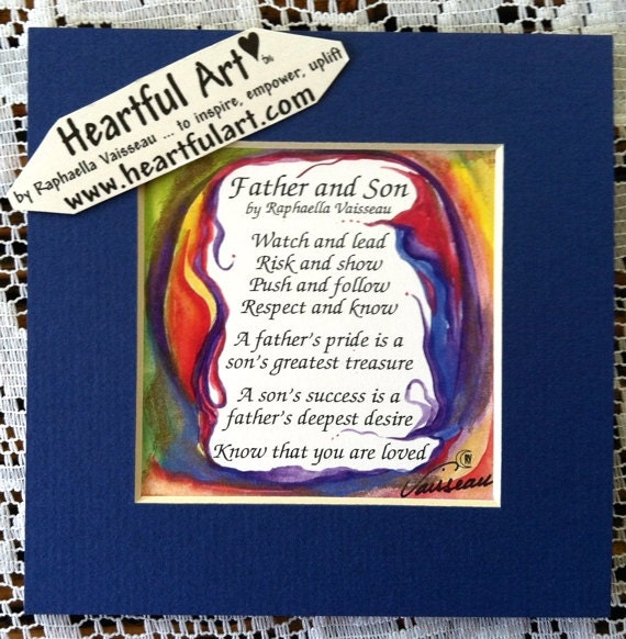 Father Son 5x5 Original Poem Inspirational Quote Family Child Etsy
