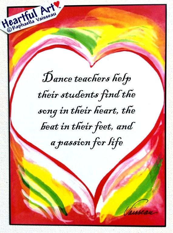 Dance Teachers 5x7 Inspirational Quote Poster Motivational Etsy