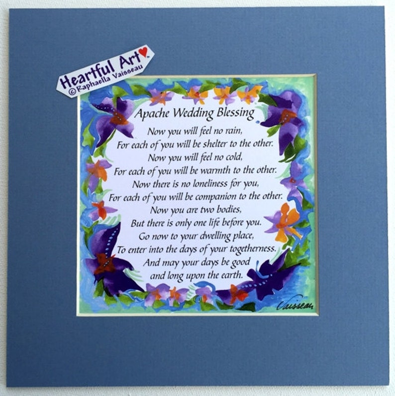 APACHE WEDDING BLESSING 8x8 Inspirational Quote Bride