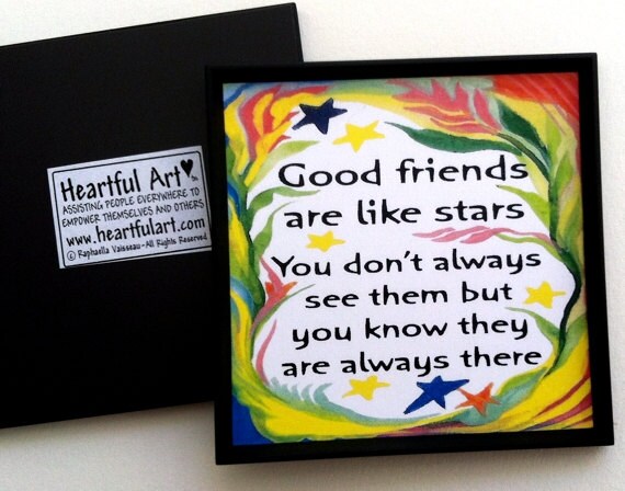 GOOD FRIENDS Are Like Stars Inspirational Quote Friendship | Etsy