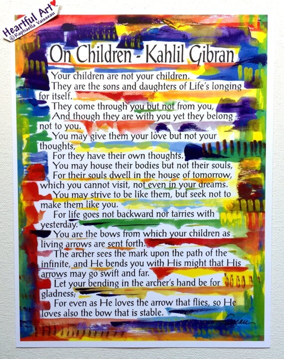 ON CHILDREN 8x11 Kahlil Gibran Print Prophet Inspirational - Etsy