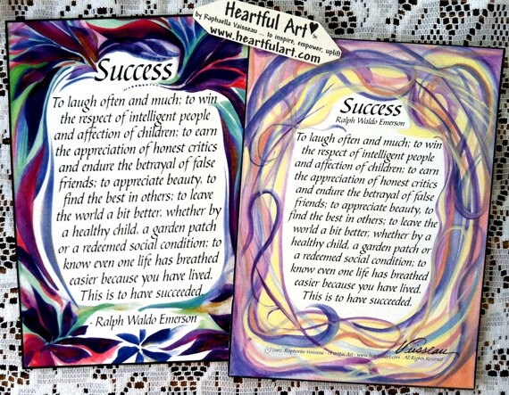 SUCCESS Inspirational Quote EMERSON Motivational Print | Etsy