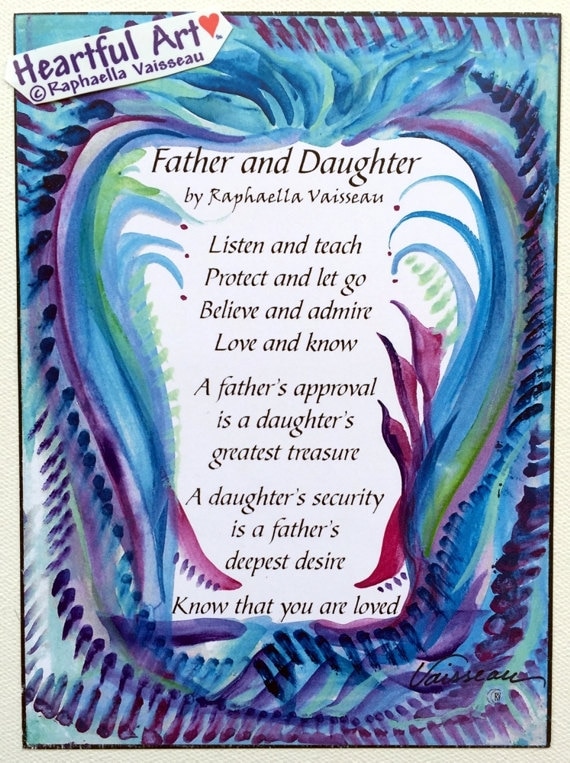 FATHER DAUGHTER Original POEM Inspirational Quote Family Home  Etsy