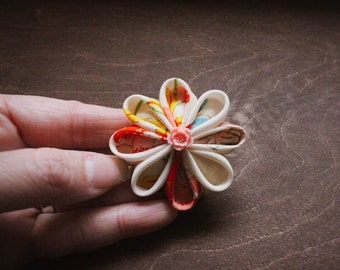 Vintage Kimono Vibrant Multicolor Kanzashi Hair Clip