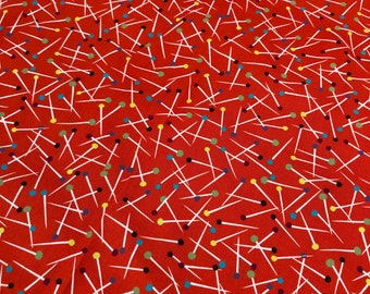 Michael Miller Fabrics Pin Scatter sur impression rouge 1 yard 32" une pièce continue