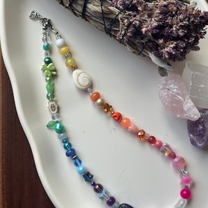 Ombre beaded necklace | Eclectic necklace | Rainbow necklace | Gift idea | Handmade Jewelry
