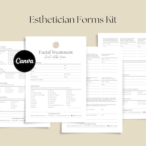 Facial Treatment Forms, Editable Esthetician Templates, Printable Skincare Consent Forms, Facial Consultation Form, Beauty Salon Forms