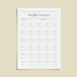 Druckbarer Gewichts-Tracker, Gewichtsverlust-Planer, Gewichtsziel-Tracker, Gewicht-Datensatz-Vorlage, Größe A4, A5, Letter, Half, SOFORTIGER DIGITALER DOWNLOAD