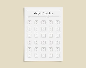 Druckbarer Gewichts-Tracker, Gewichtsverlust-Planer, Gewichtsziel-Tracker, Gewicht-Datensatz-Vorlage, Größe A4, A5, Letter, Half, SOFORTIGER DIGITALER DOWNLOAD