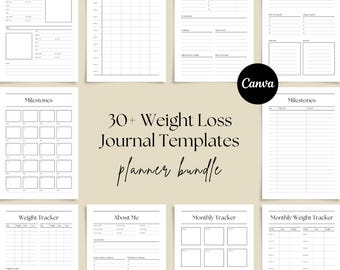Gewichtsverlust Journal, Gewichtsverlust Tracker Bundle, Fitness Planer druckbar, Gewichtsverlust Diagramm, Körpermaße, Pfunde verloren, Mahlzeitenplaner