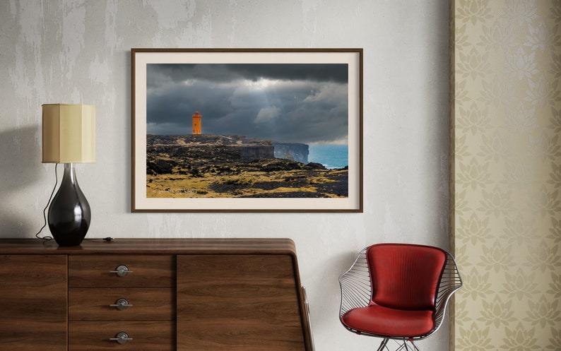 Svortuloft Storm Unframed Photo Printed on Metal or Canvas. Color Photograph of Svörtuloft Lighthouse on Snæfelsnes Peninsula, Iceland. image 6