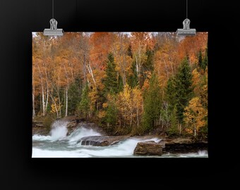 Fine Art Print - AU TRAIN BEACH - Unframed or Mounted on Metal or Acrylic, Michigan's Great Lake Superior in Autumn.