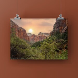 Zion National Park Sunset Photograph: Utah Landscape Art Print