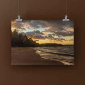 Lake Superior Sunset Print: Michigan Upper Peninsula Photo Art