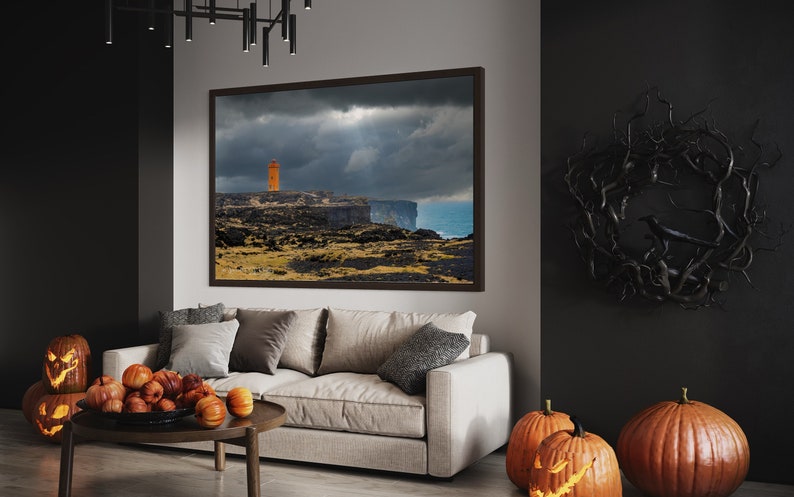 Svortuloft Storm Unframed Photo Printed on Metal or Canvas. Color Photograph of Svörtuloft Lighthouse on Snæfelsnes Peninsula, Iceland. image 5